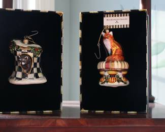 MacKenzie Childs Christmas ornaments