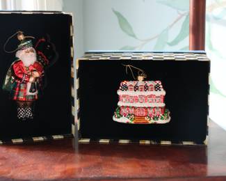 MacKenzie Childs Christmas ornaments