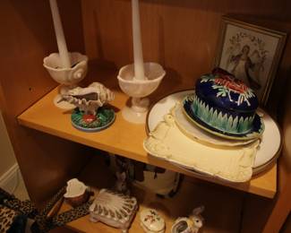 Antique majolica pieces from Charles Washburne