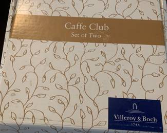 2 sets of Villeroy & Boch espresso glasses and saucer 