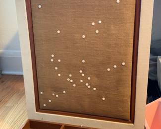 Pin board with hooks for hanging