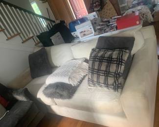 Jonathan Louis crushed velvet down sofa