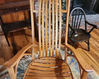 Amish bent oak chair