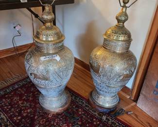 If you are into brass there are so many pieces just like this wonderful large pair of lamps.