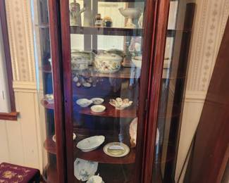 Antique bow front china cabinet
