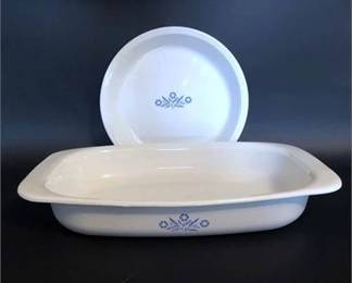 Corning Blue Cornflower Roaster Pie Plate