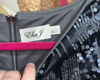 Eliza J gray sequin dress