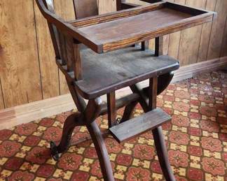 Antique Convertible Highchair