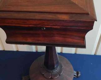 Beautiful Sewing Box On Pedestal