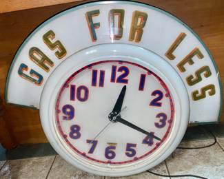 Cleveland Ohio gas station neon clock