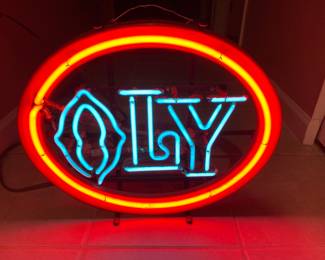 Vintage Oly beer neon sign