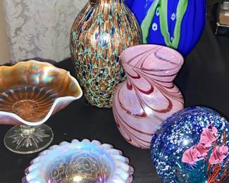 Art glass, crystal, pottery