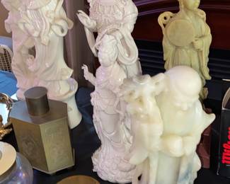 Jade & porcelain Japanese/Chinese statues 