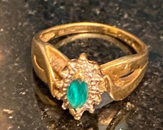 10k diamond & emerald