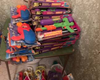 stacks of water guns