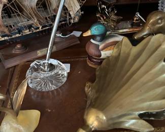 brass ducks, brass leaf wall pocket