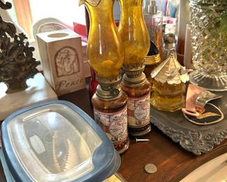 small vintage oil lamps