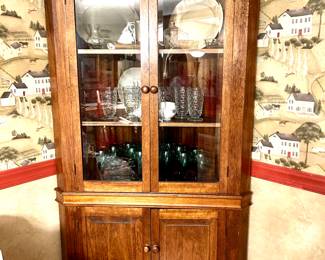 walnut corner cabinet 