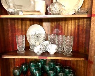 vintage fostoria glasses, serving platters