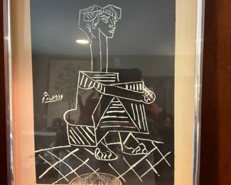 Reverse glass Painted, Study of Picasso