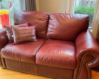 Leather, loveseat, Matching chair & Sofa, Fair condition 