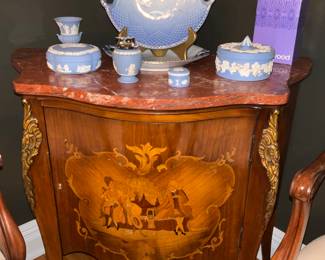 Louis XV Style.  Marble top,  Cabinet 