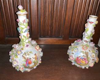 Floral Encrusted Decanters 