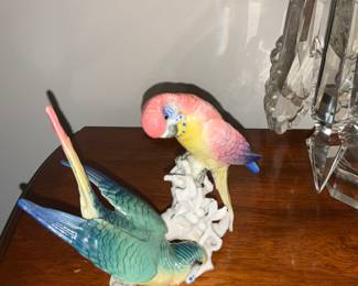 Parakeets, Porcelain, German 