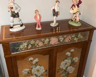 Mirrored cabinet,  matching pair, some cracking around handle