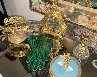 Vintage, Hollywood Regency, dresser set