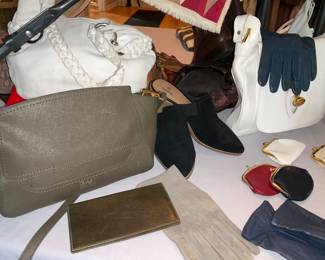 Women's designer handbags,  leather gloves 