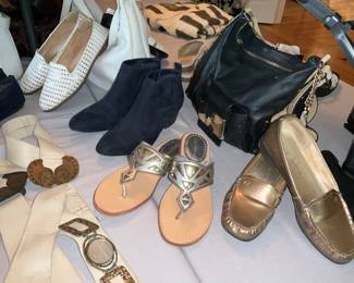 Women's designer  shoes, size 9, vintage belts 