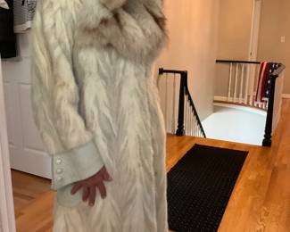 Hooded Mink and leather Coat, Small size