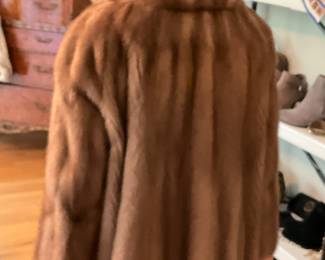 Mink, large collar,  full length, Size M