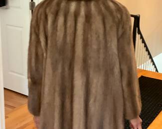 Mink, large collar,  full length, Size M