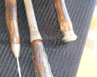 John Hasselbring, sterling and horn, 3 pc bar ware set