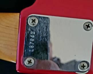 Fender, Jazz Bass, serial # L87841. Because of the large interest in both the Fender and the Gibson Guitar from around the country, we have elected to go to a sealed bid. They will will be available for preview till Saturday 1pm .