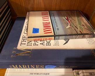 great book collection Marines, military jets, Time Life Series The Epic of Flight, replica models, photographs 
