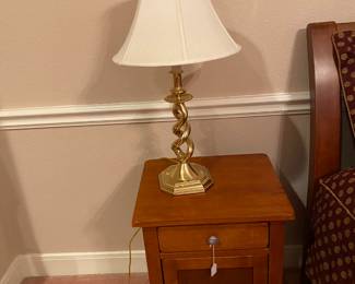 we have  two of these attractive brass lamps , small night stand 