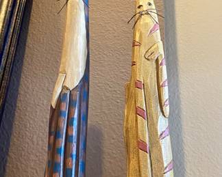 Hand carved kitties 