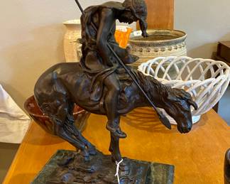 "End of the Trail" bronze by James Earle Fraser, signed piece 