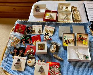 Christmas earrings and pins 