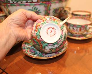 Canton Rose Cups and Saucers