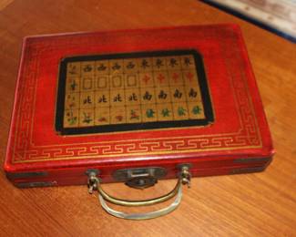Antique Mahjong Game Set Case