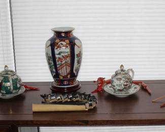Chinese Mandolin Shape Musical Instruments, Dragon Snakes, Tea Pots, Vases with Children, Figurines