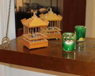 Musical Bird Cage and Ceramic Items