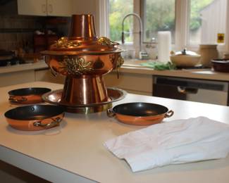 Copper Charcoal Cooker & Chef Hat