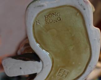 Bottom of Chinese Warrior Figure Hong Kong Signature