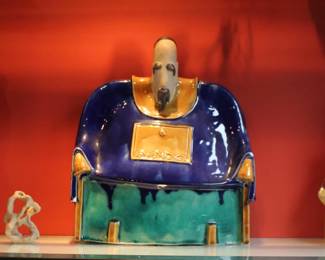 Ceramic Chinese Warrior Figuines Cast Metal Asian Vessels