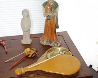 Chinese Figurines Asian Mandolin Shape Instrument